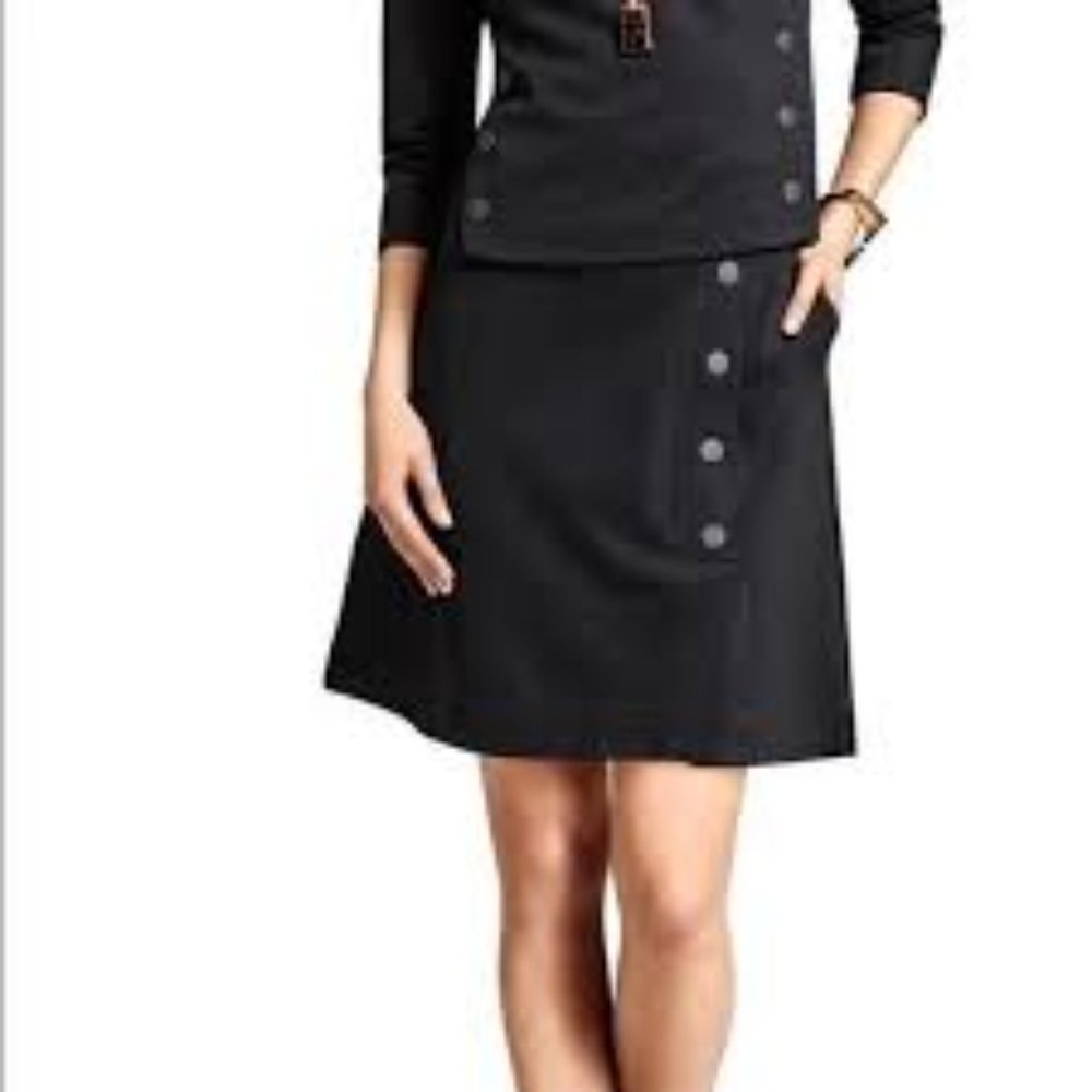 Cabi Utility Ponte Black Skirt 6